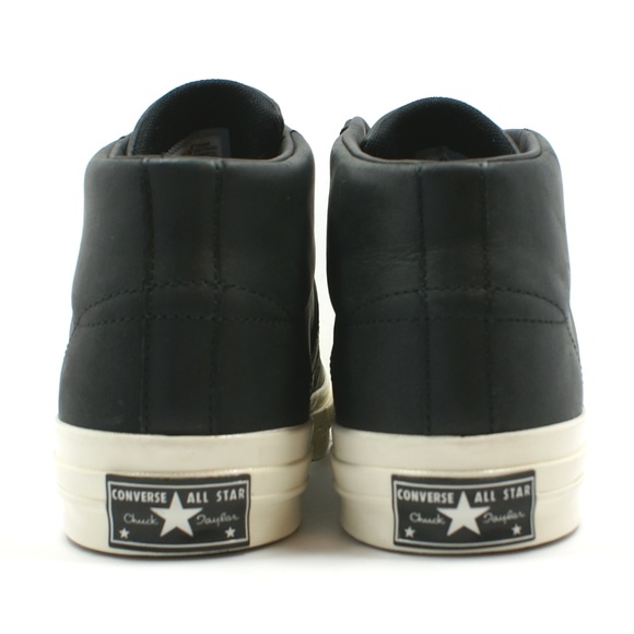 Converse One Star Mid Black Leather White - Picture 3 of 4